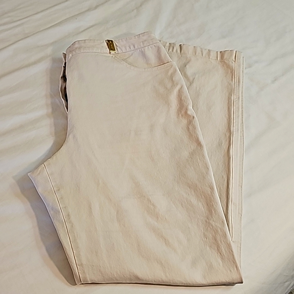 Vintage St. John Sport Bootcut White and Gold Jeans - Size 12 WKC Dog Show